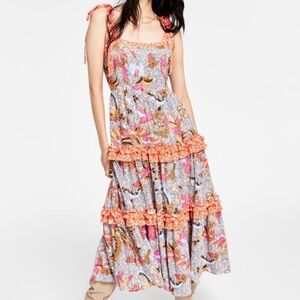 INC INTERNATIONAL CONCEPTS FLORAL TIERED MAXI DRESS XXL